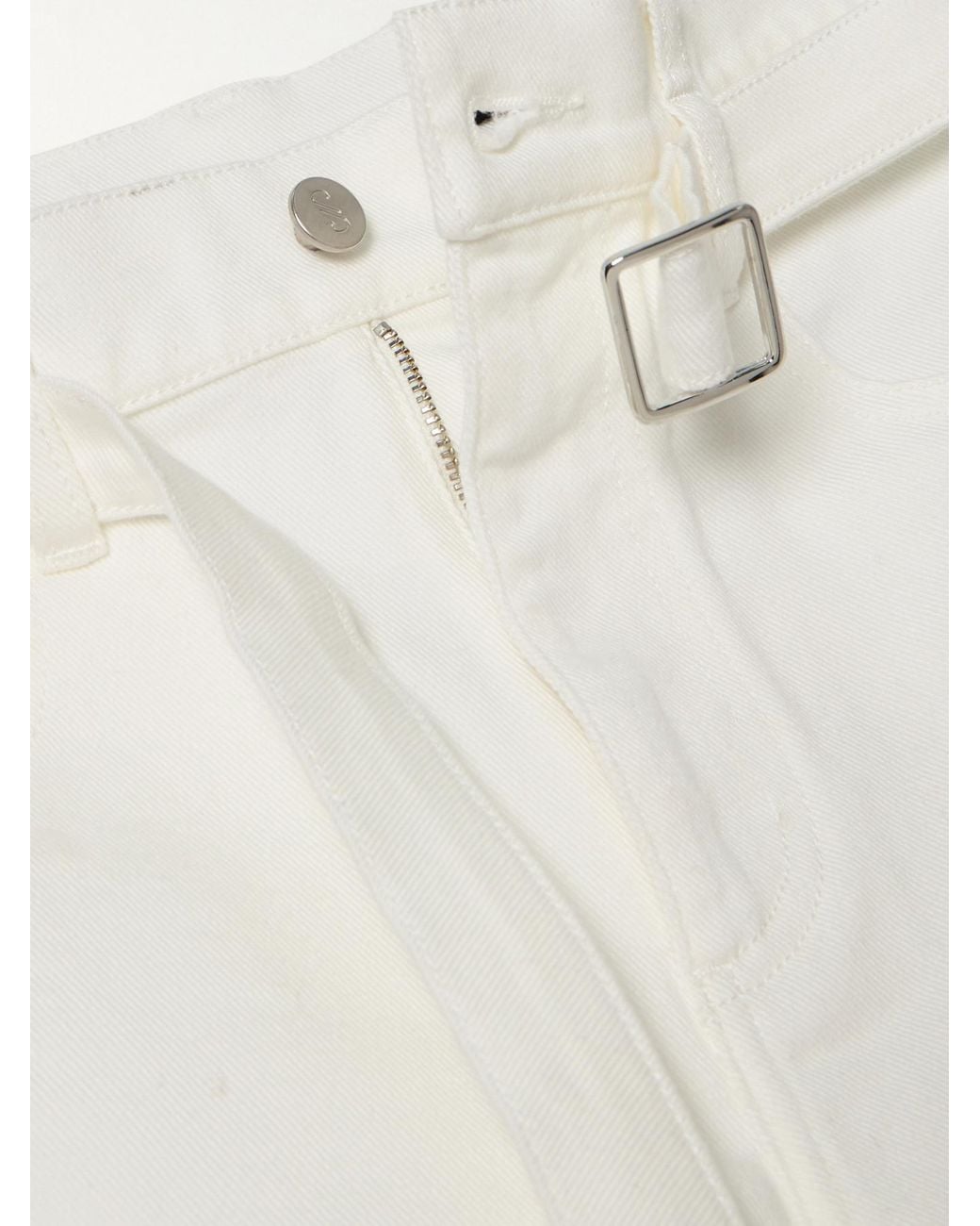 Proenza Schouler White Ellsworth Belted Low-Rise Straight-Leg Jeans
