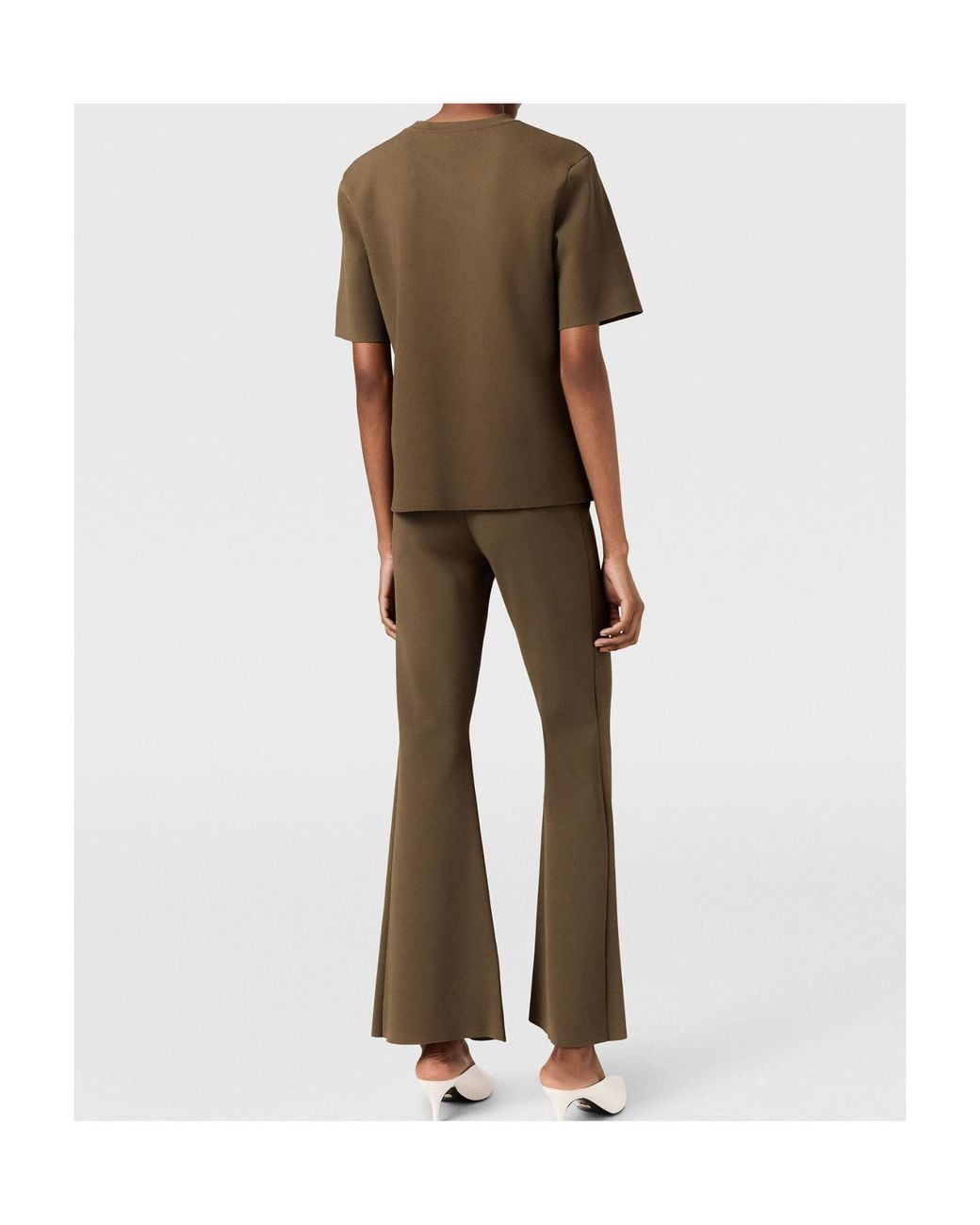 Stella McCartney Brown Smc Embroidered Side-Slit T-Shirt