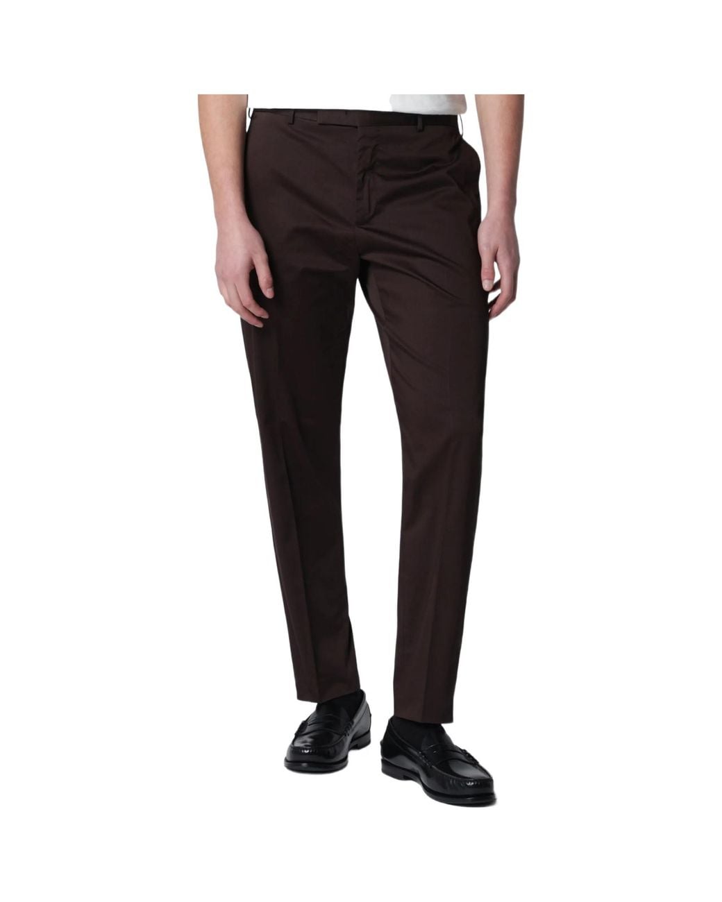 PT01 Black Casual Trousers With Belt Loops for men