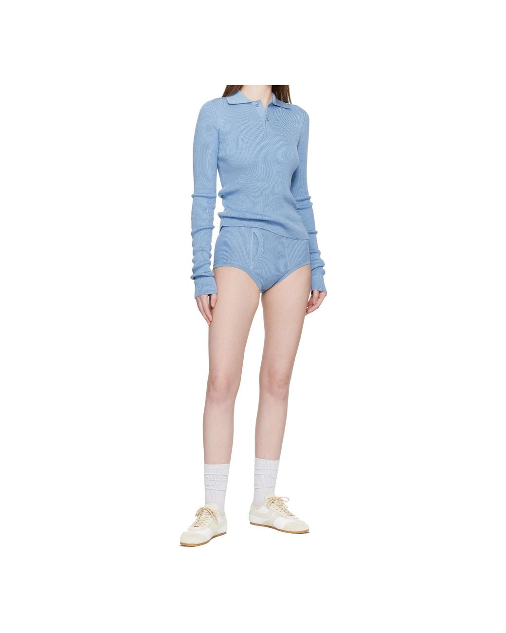 Rier Blue Ribbed Briefs
