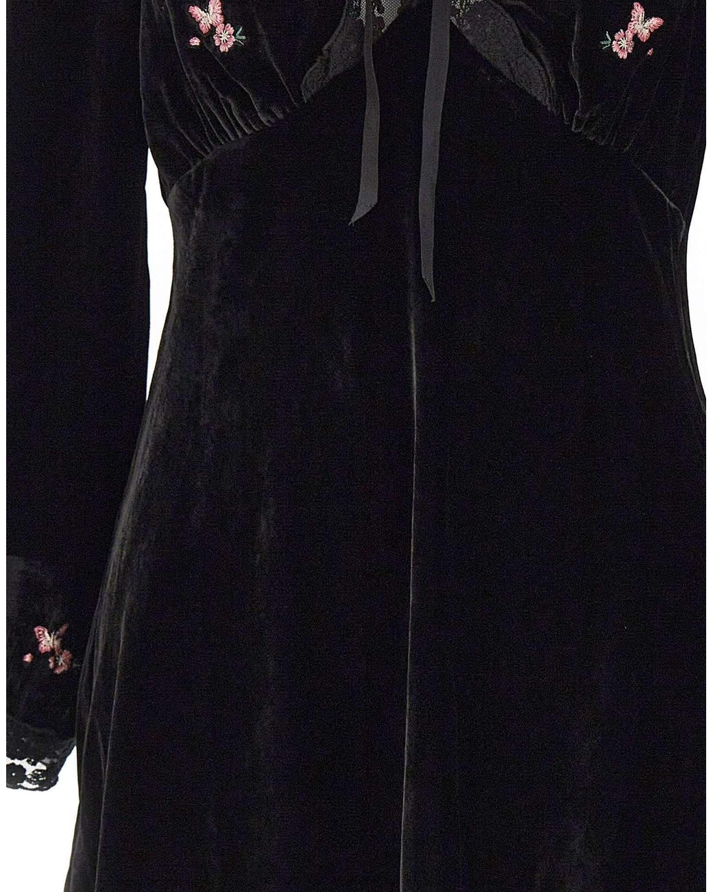 Rixo Black Long-Sleeved Dress