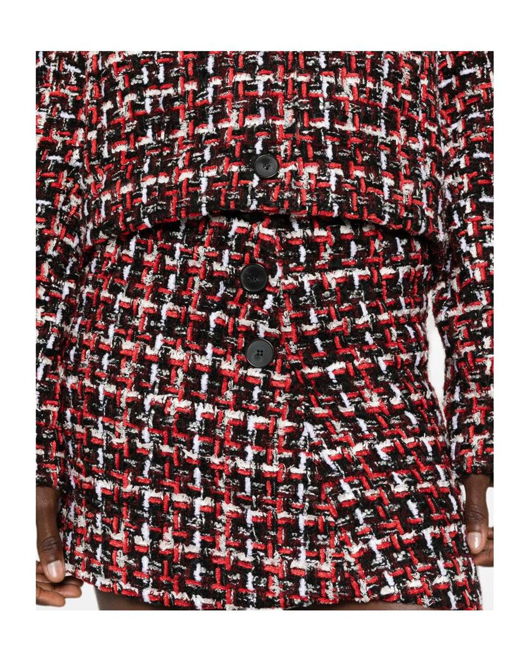 IRO Red Button-Down Skirt