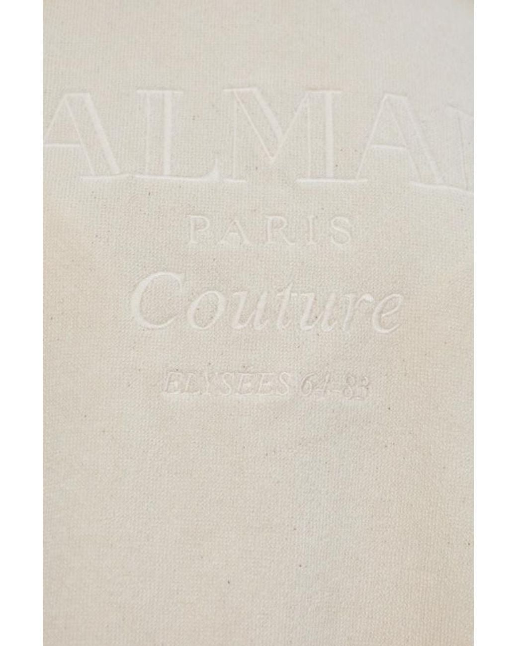 Balmain Natural Logo Embroidered Poncho