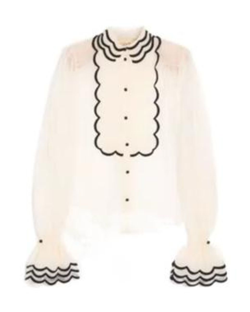 Valentino White Embroidered Organza Shirt
