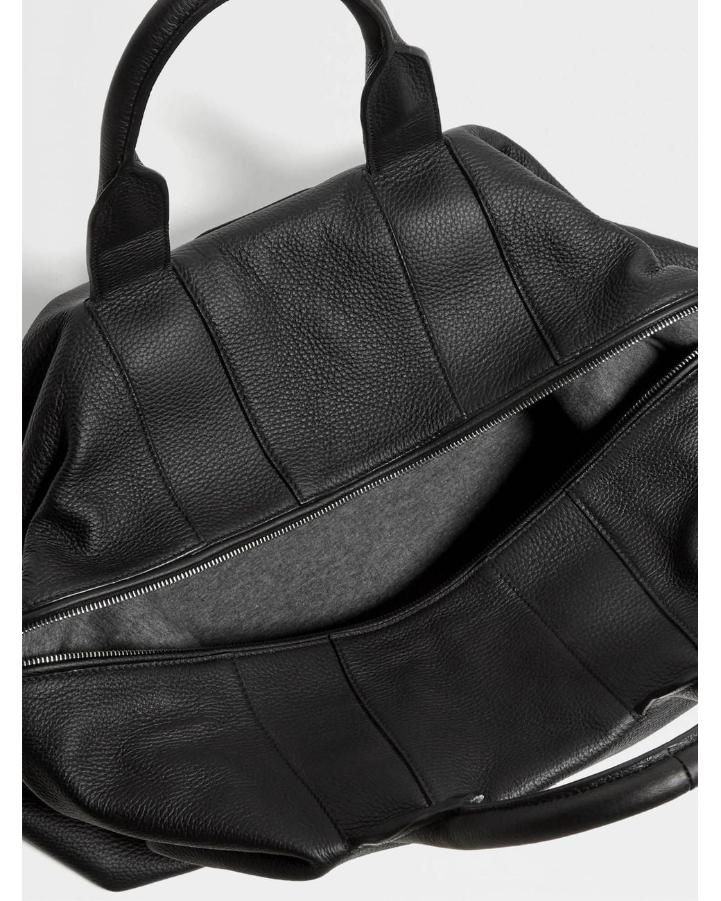 Zegna Black Raglan Deerskin Holdall for men