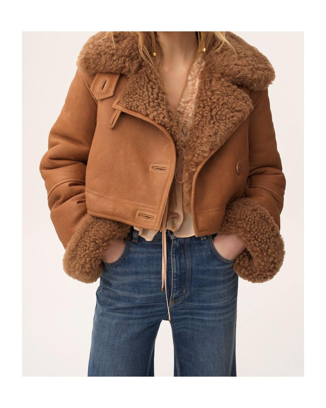 Chloé Brown Cropped Boxy Jacket