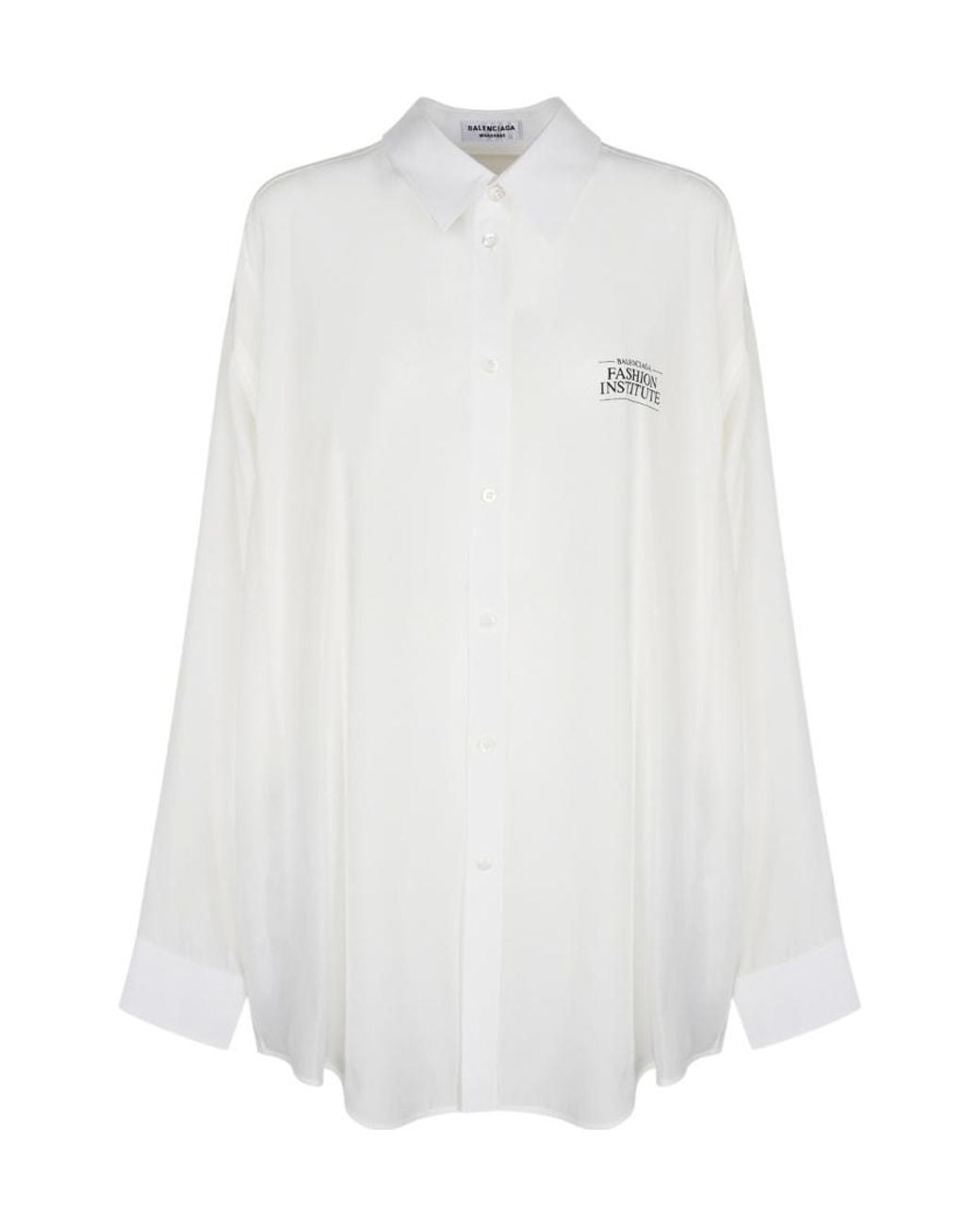 Balenciaga White Fashion Institute Long-Sleeved Shirt