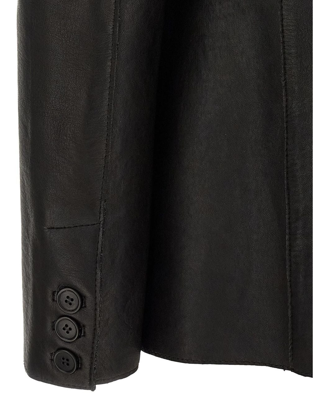 P.A.R.O.S.H. Black Long-Sleeve Leather Jacket