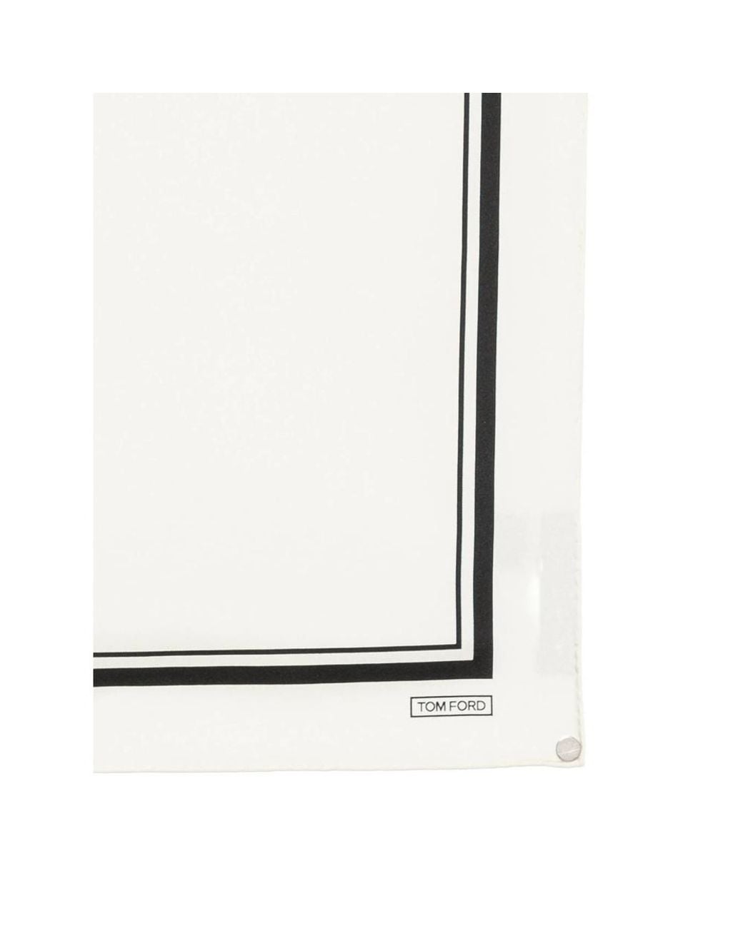 Tom Ford White Silk Frame Pocket Square