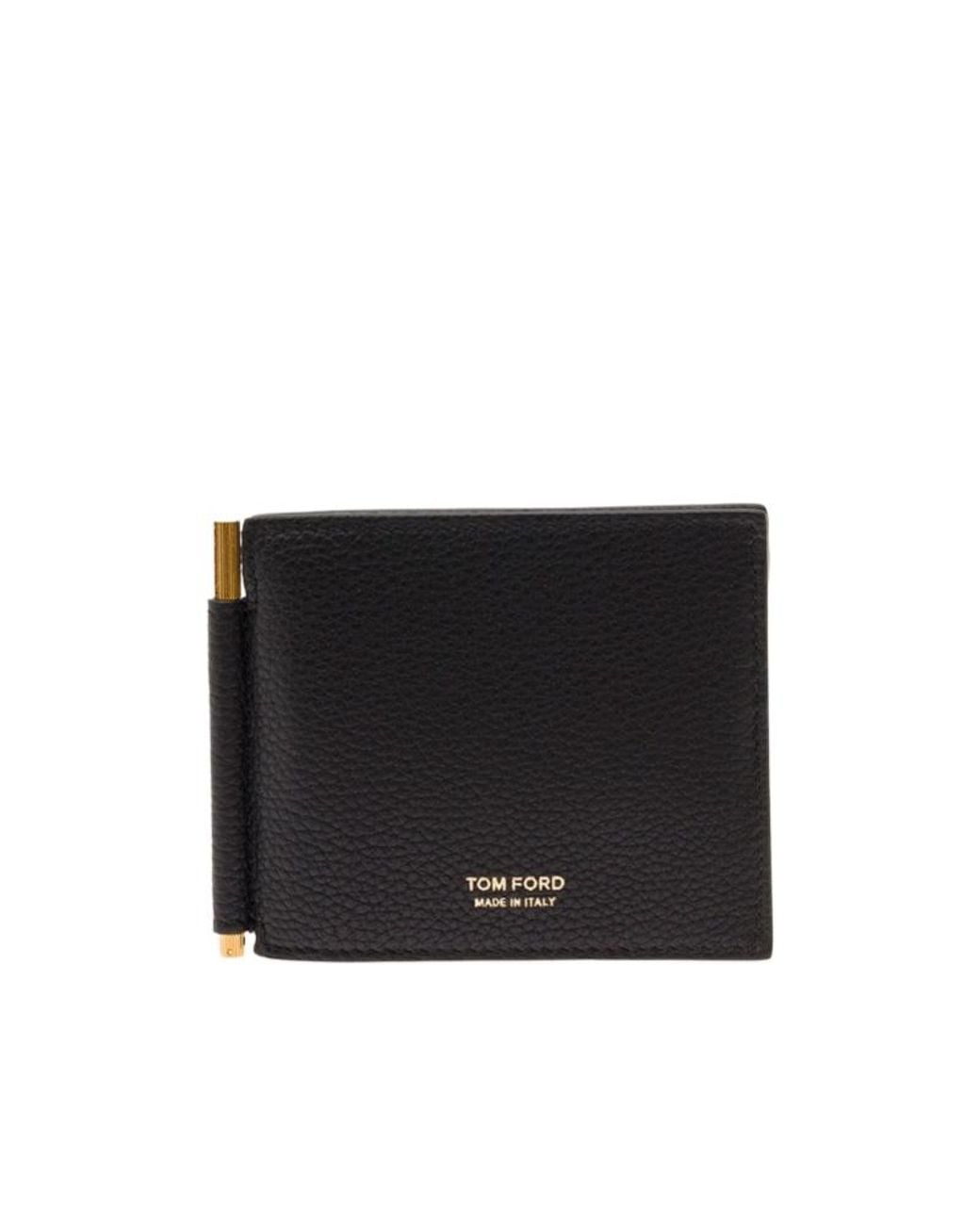 Tom Ford Black Logo Printed Bi-Fold Wallet for men
