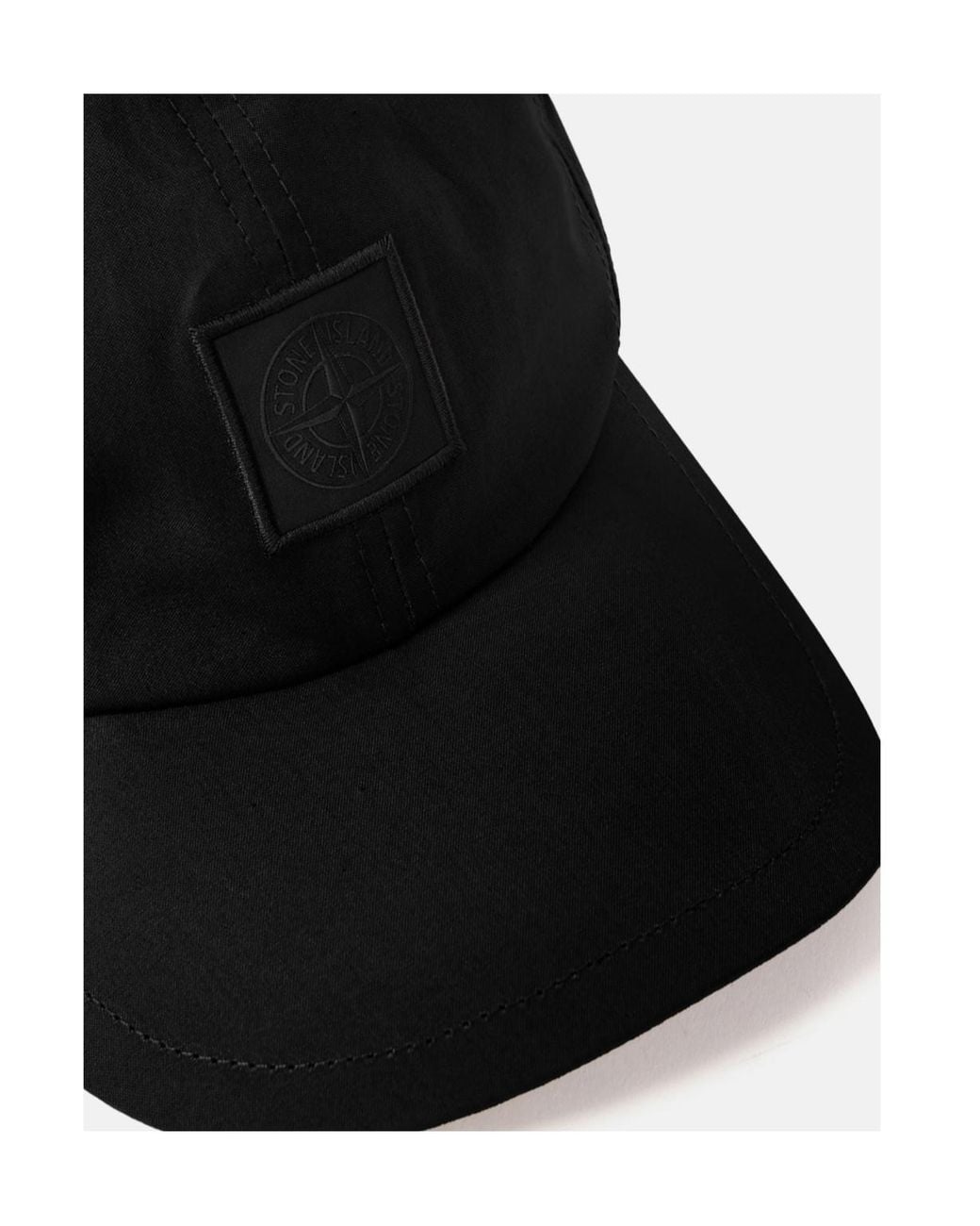 Stone Island Black Logo-Patch Baseball Cap for men