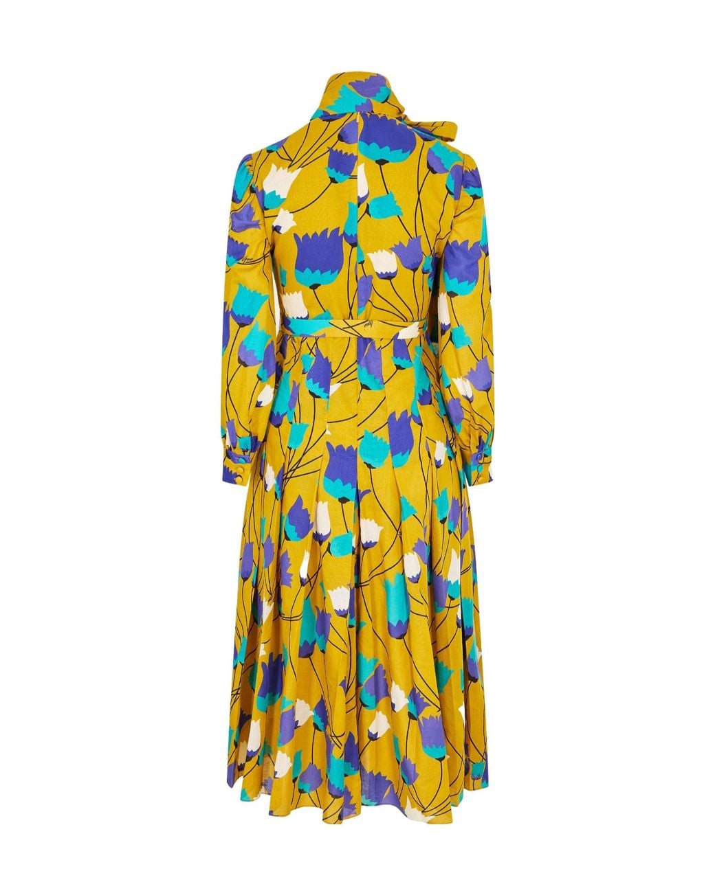 Gucci Yellow Floralprint Midi Dress