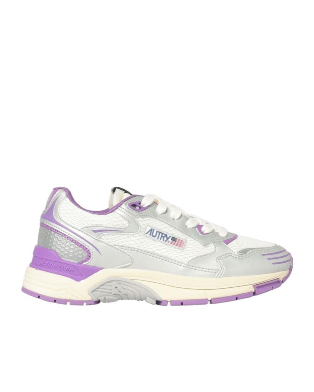 Autry White Logo Patch Lace-Up Sneakers