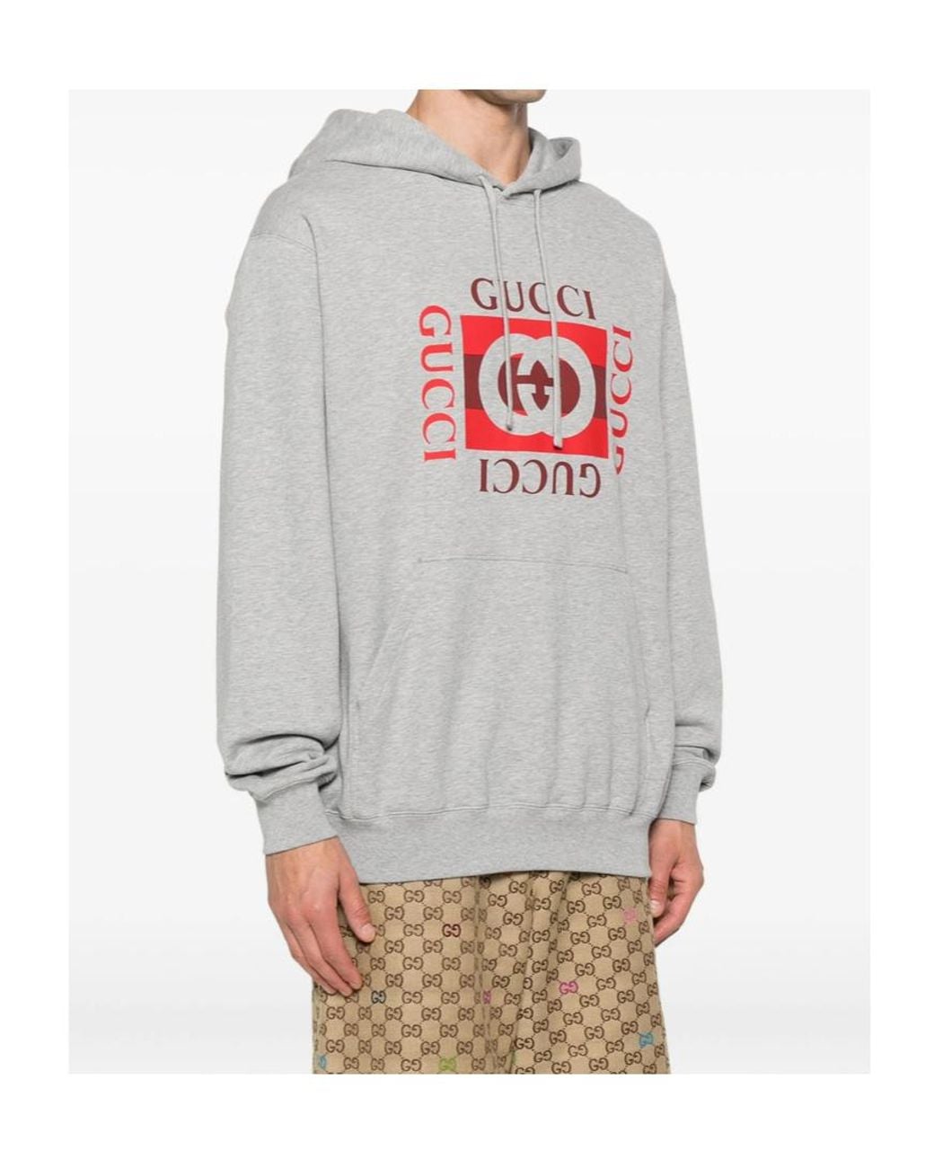 Gucci Gray Printed Cotton Jersey Sweatshirt for men