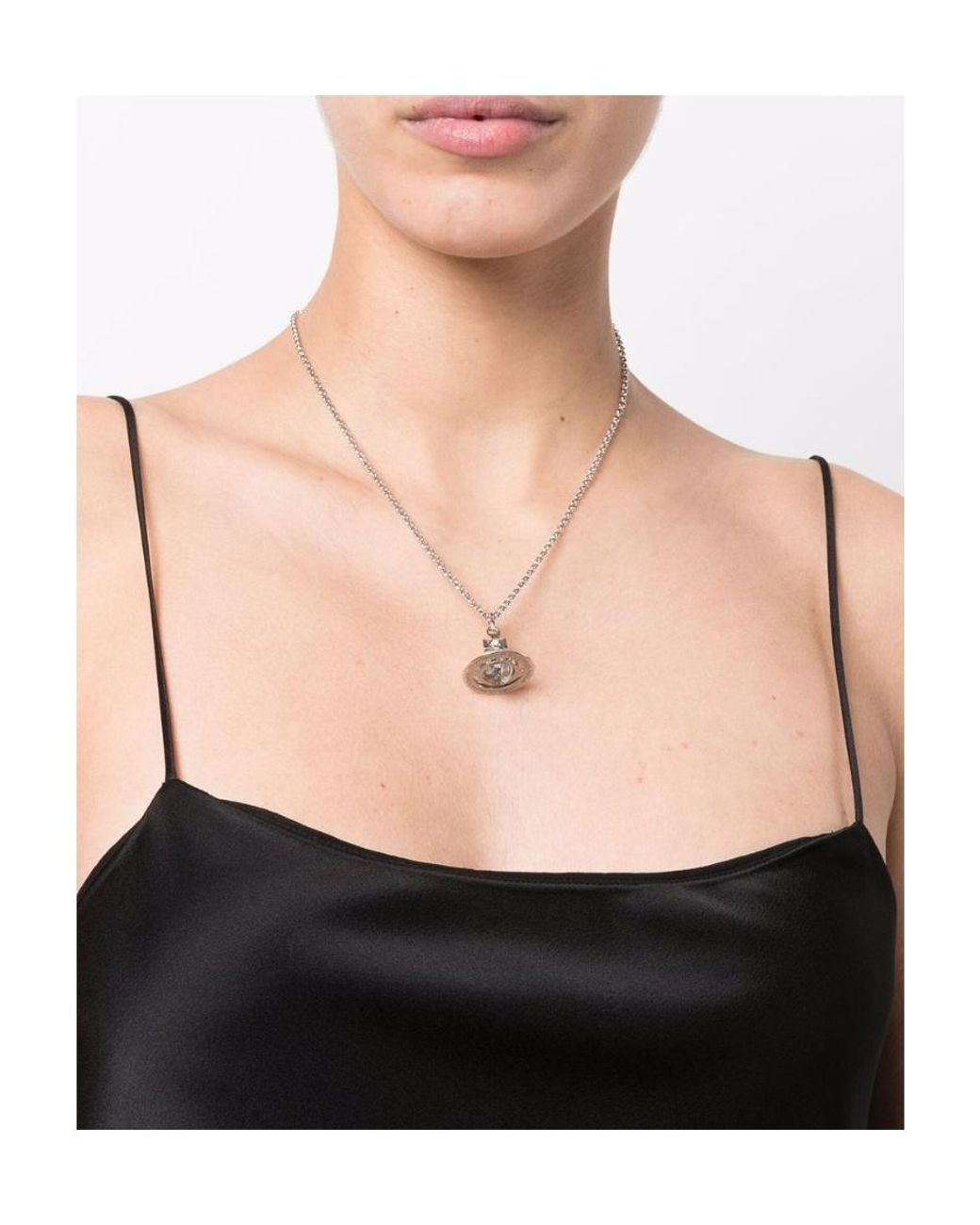 Vivienne Westwood White New Tiny Orb Pendant Necklace