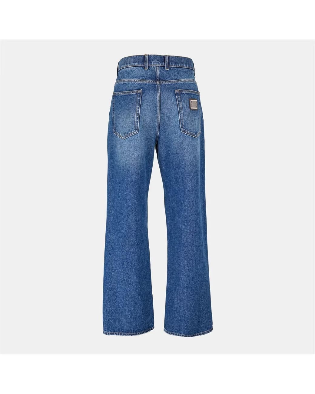 Dolce & Gabbana Blue Relaxed Straight Leg Jeans for men