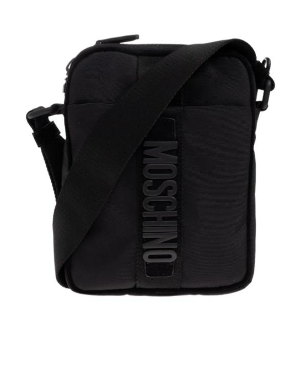 Moschino Black Logo Lettering Shoulder Bag for men