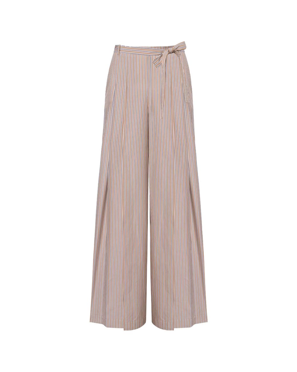 Alberta Ferretti Multicolor Striped Pleated Wide-Leg Trousers