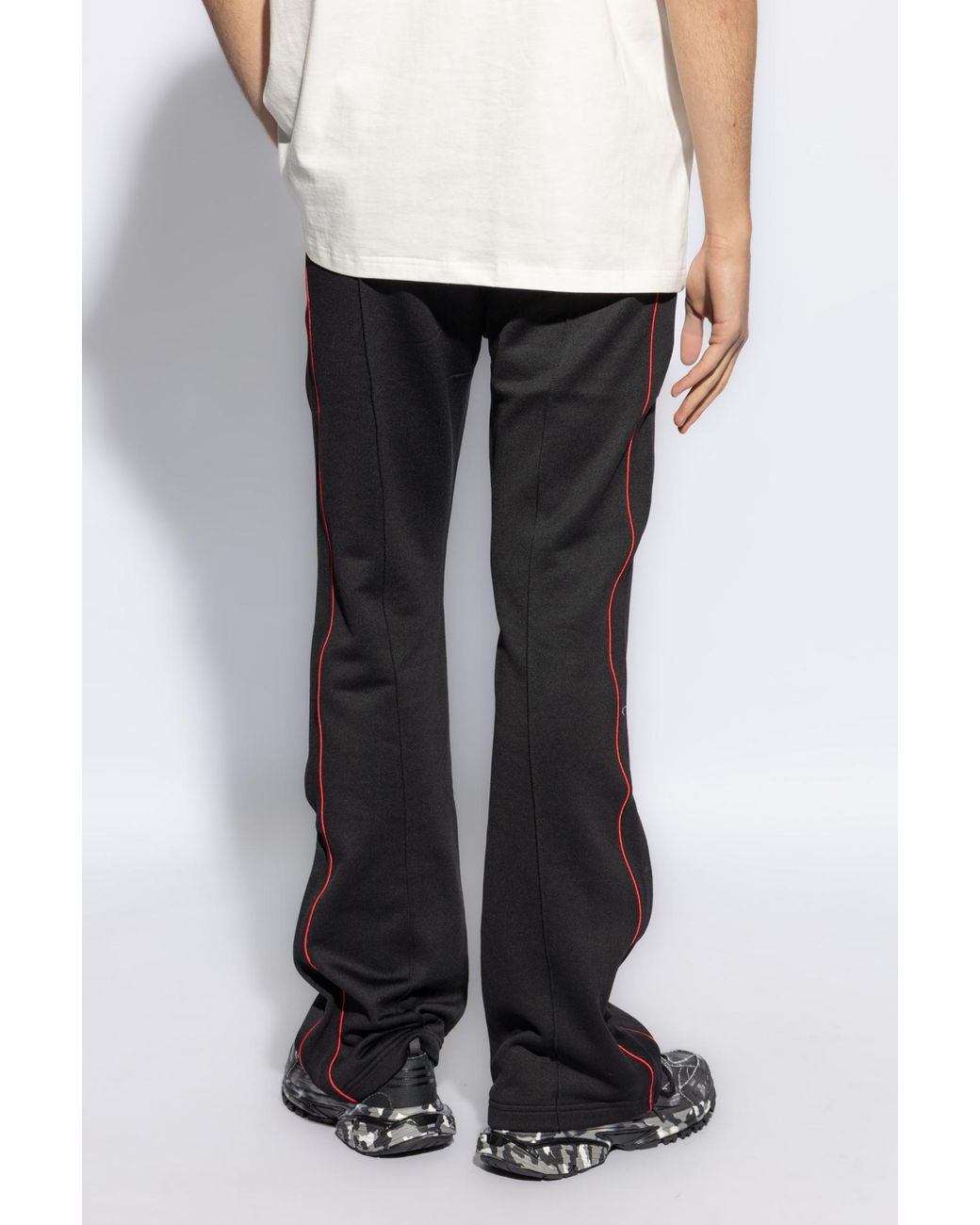 DIESEL Black Logo Embroidered Sweatpants for men