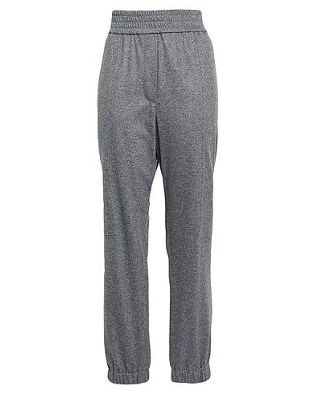 Brunello Cucinelli Gray Cashmere Tapered Pants