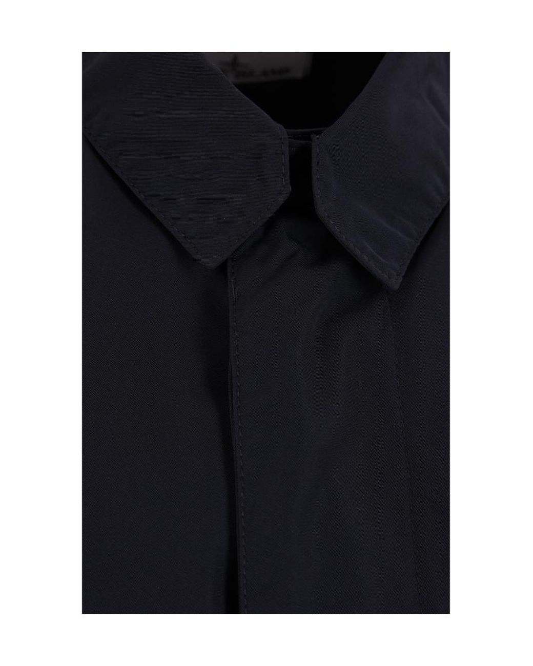 Stone Island Blue Compass-Badge Long-Sleeved Coat for men
