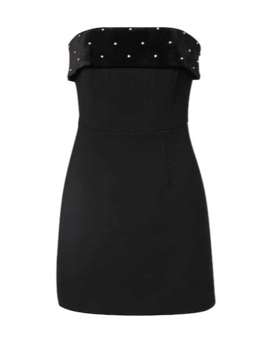 Rebecca Vallance Black Embellished Strapless Minidress