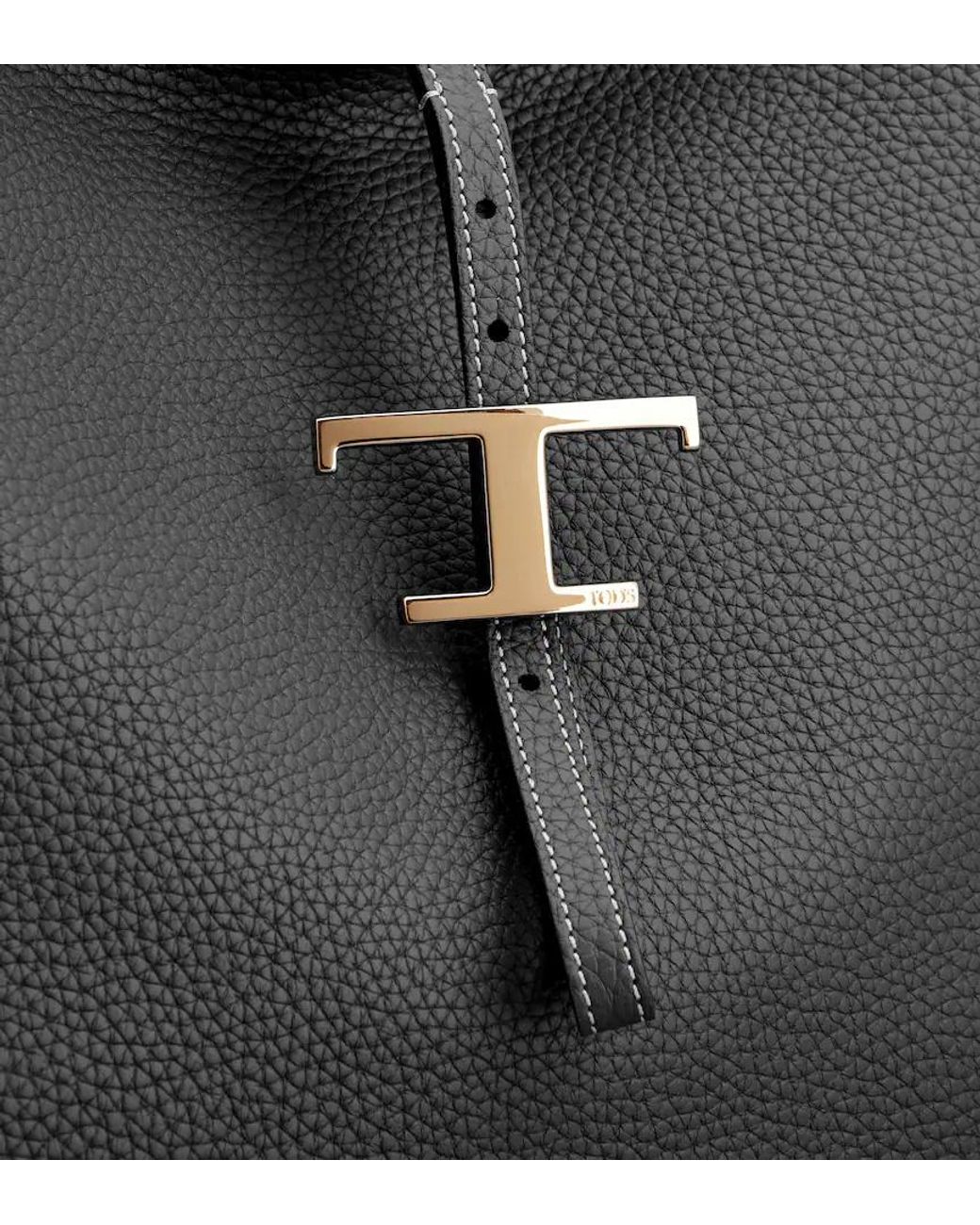 Tod's Black T Logo Hobo Shoulder Bag