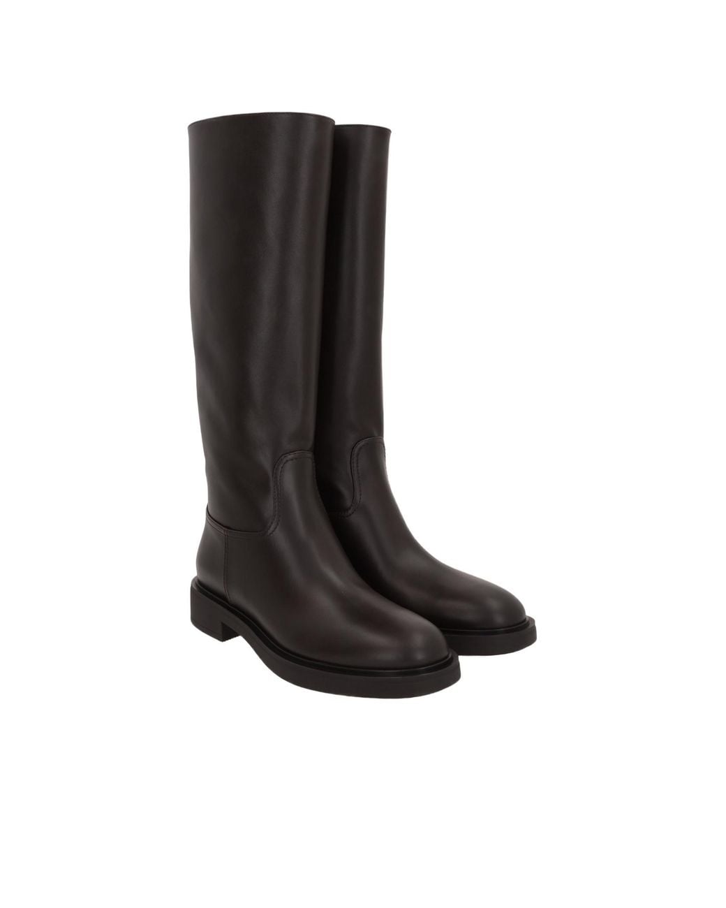 Gianvito Rossi Black Moka Round Toe Boots