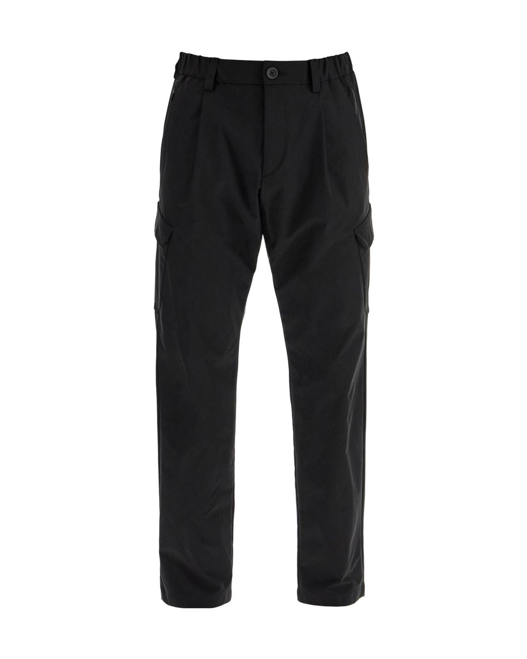 Herno Black High-Waist Tapered Trousers for men