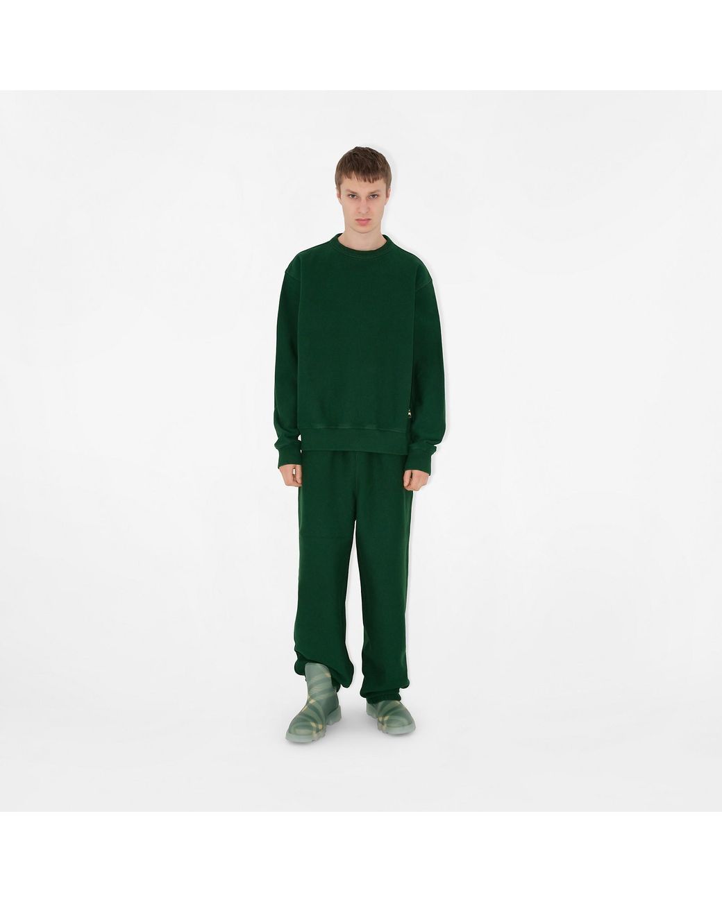 Burberry Green Equestrian Knight Patch Track Pants for men