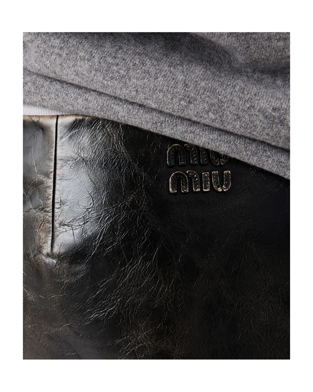 Miu Miu Black Slit-Detailed Mini Skirt