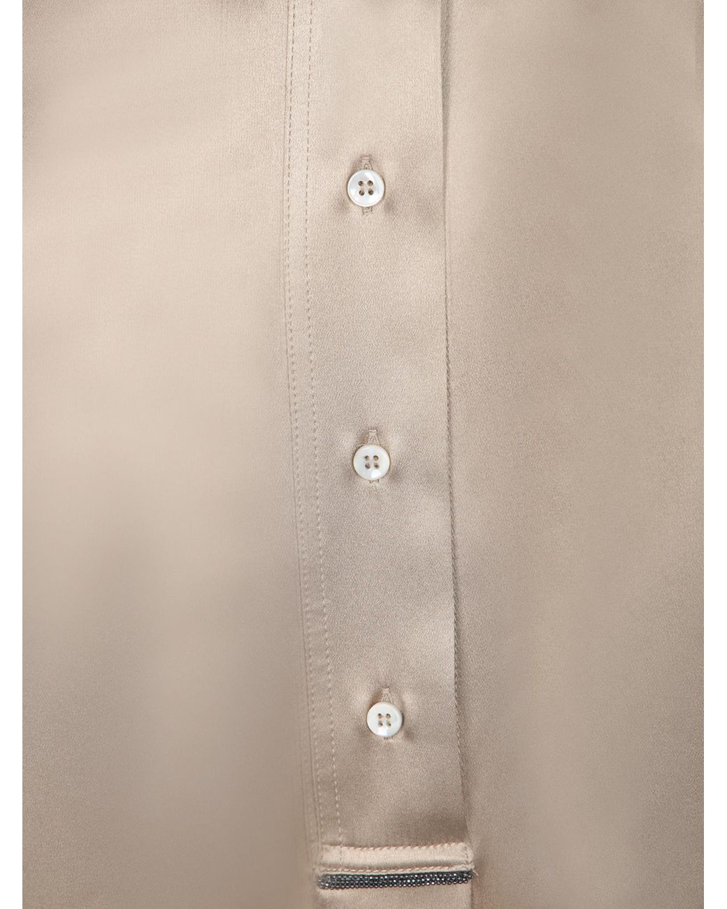 Brunello Cucinelli Gray Short-Sleeved Buttoned Blouse