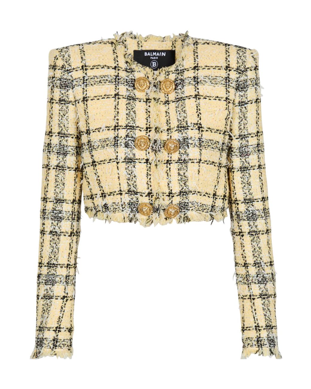 Balmain Metallic Glitter Tweed Cropped Jacket