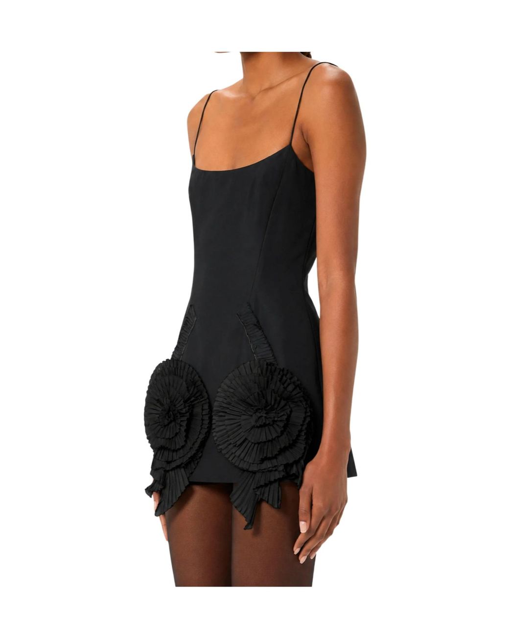 Blumarine Black Ruffled Hem Mini Dress