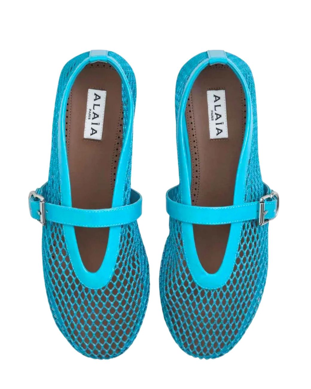 Alaïa Blue Mini Ballet Flats With Buckle Strap