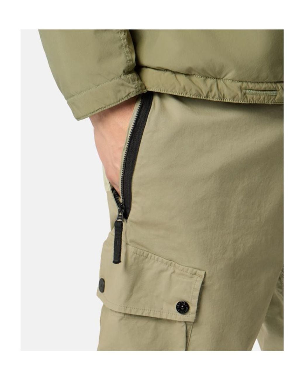 Stone Island Green Slim-Fit Cargo Bermuda Shorts With Zip Pockets for men