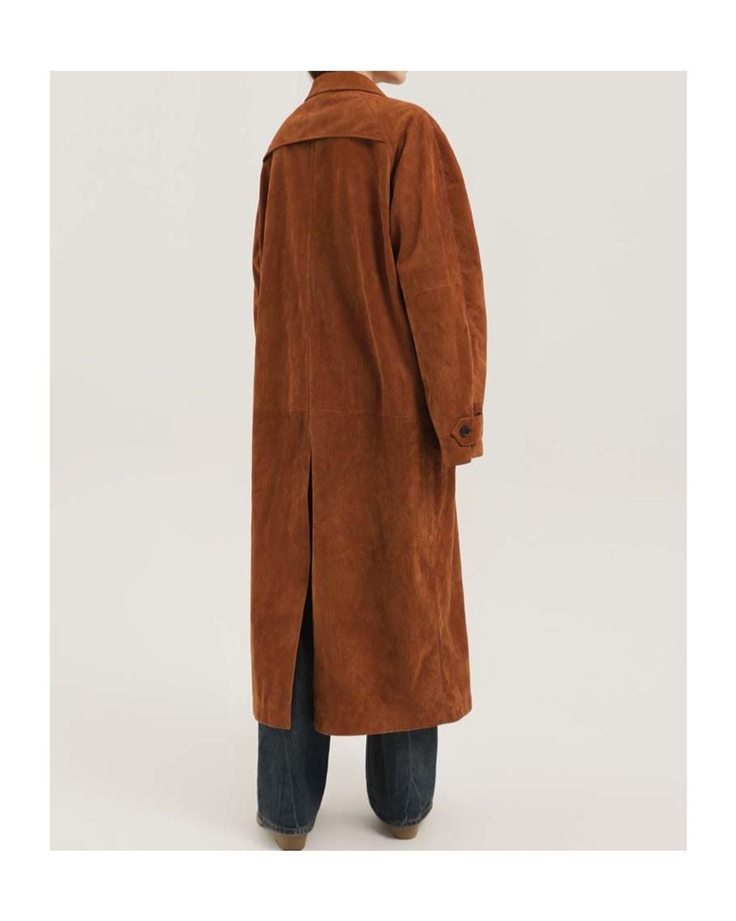 1989 STUDIO Brown Textured Longline Coat