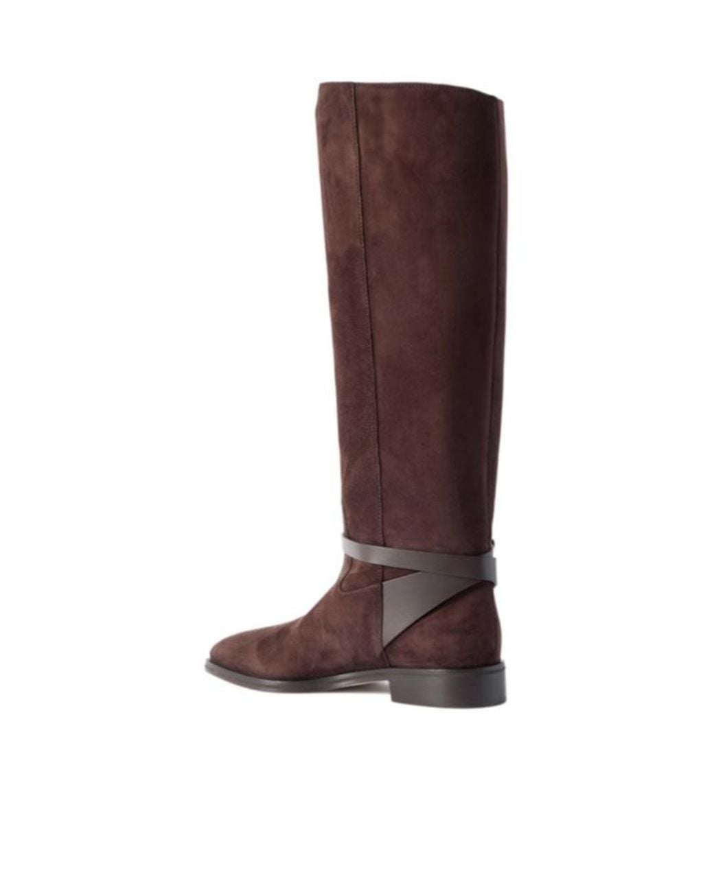 Jimmy Choo Brown Leather Trimmed Knee-High Boots