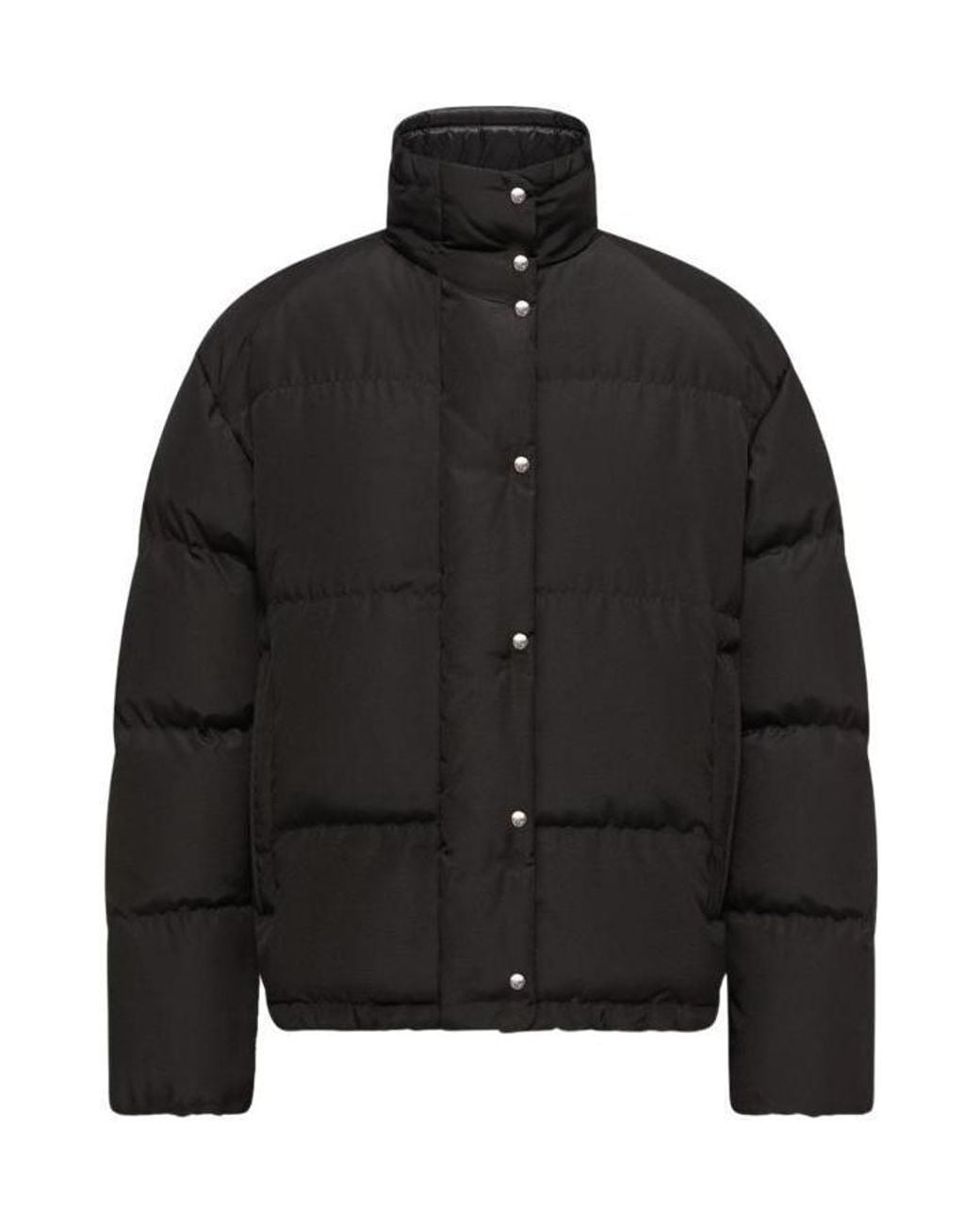 Moncler Black Verone Button-Up Puffer Jacket