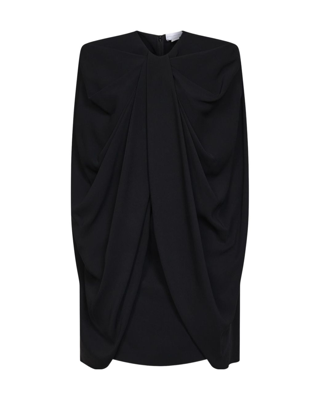 Stella McCartney Black V-Neck Draped Dress