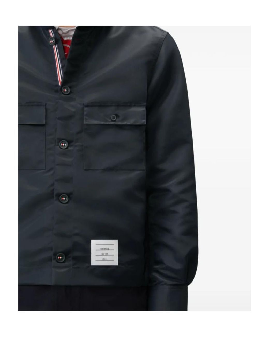 Thom Browne Blue Twill Pocket-Detail Overshirt for men