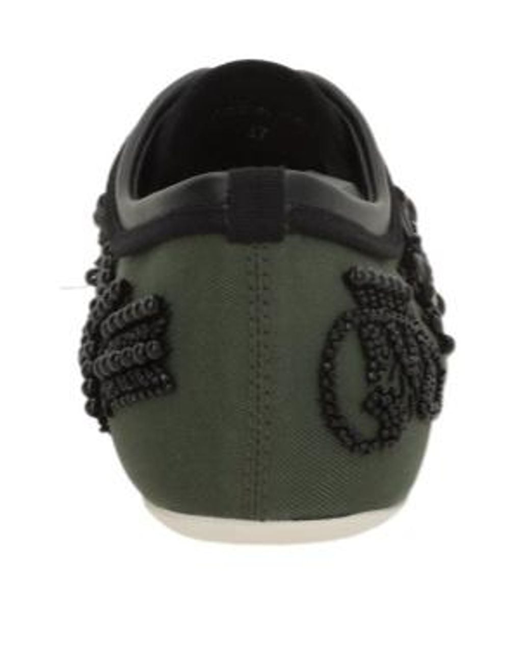 Dries Van Noten Black Embroidered Lace-Up Ballerina Sneakers
