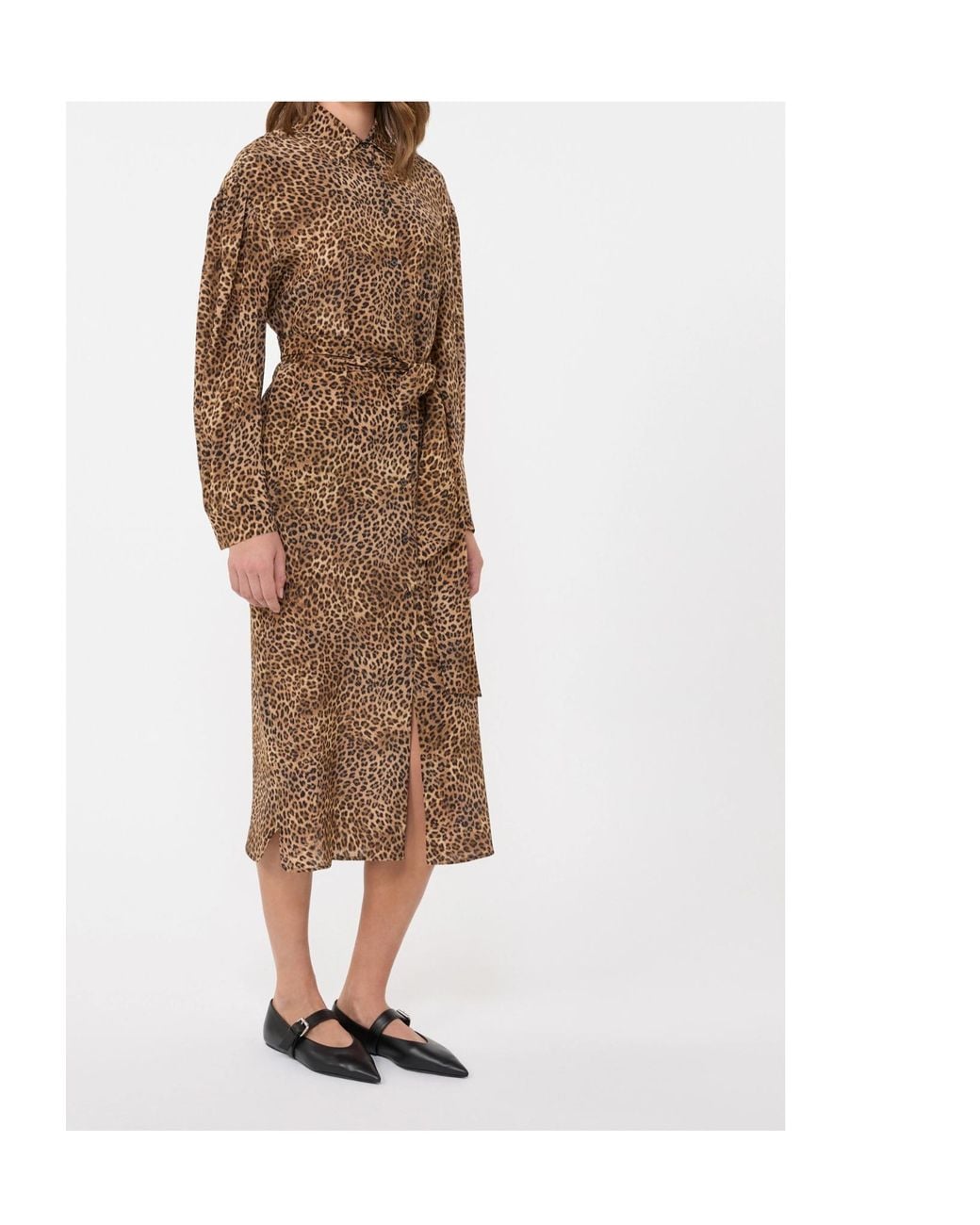 Weekend by Maxmara Brown Wkddolmen Leopard-Print Tie-Waist Midi Dress