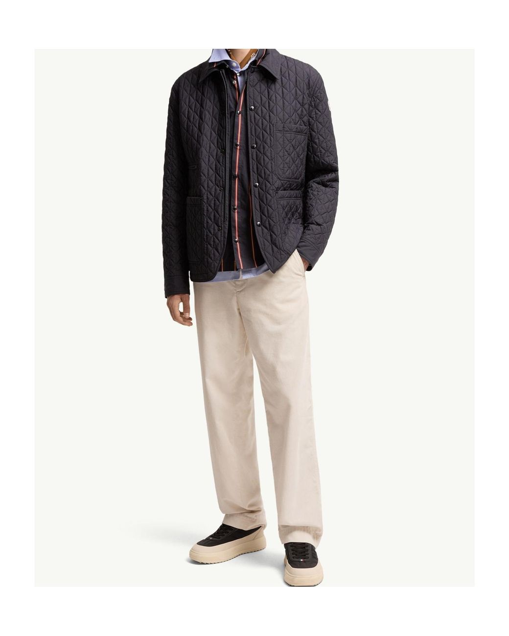 Moncler Gray Theoline Diamond-Quilted Padded Mid-Length Jacket for men