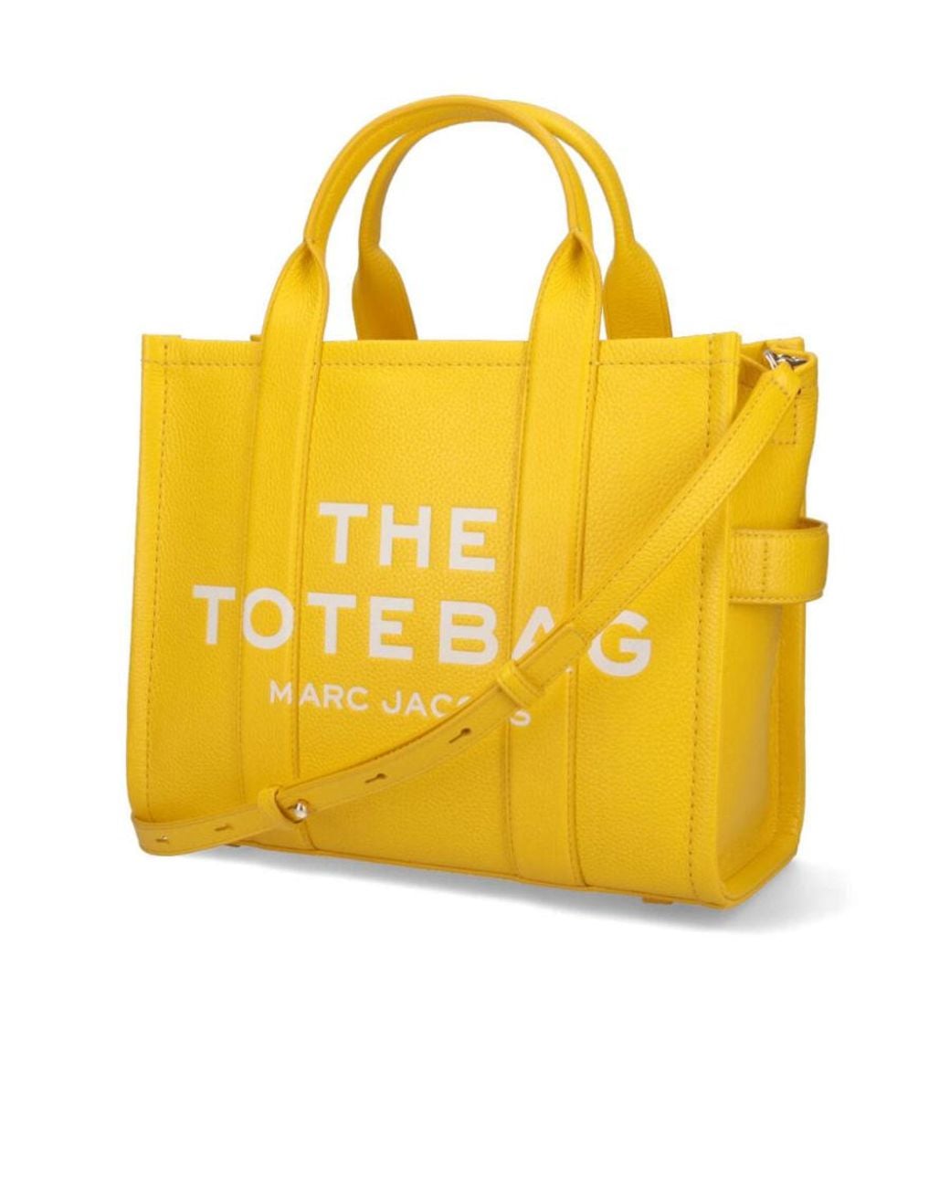 Marc Jacobs Yellow Logo Embossed Medium Tote Bag