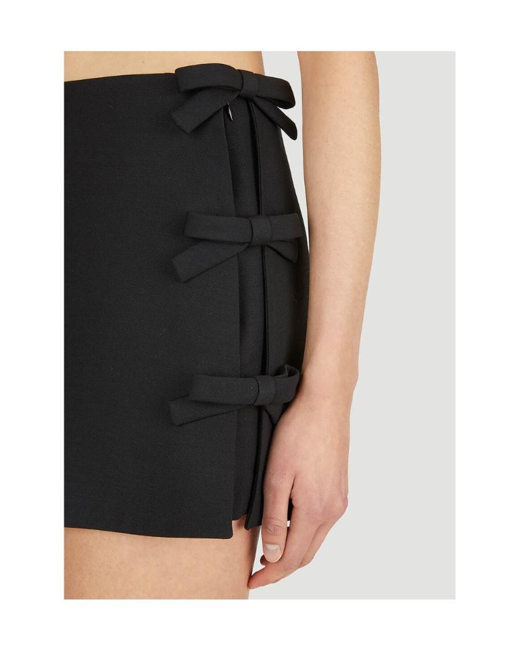 Valentino Black Crepe Couture Bow-Detail Skort
