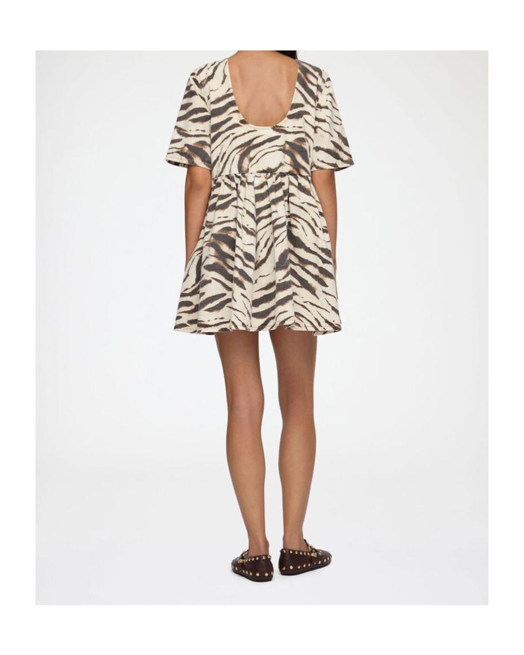Ganni Multicolor Zebra Denim Mini Dress