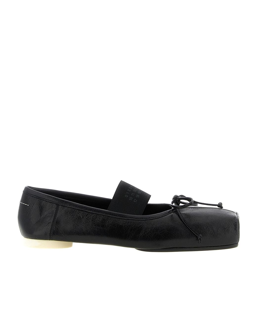 MM6 by Maison Margiela Black Tonal Stitch Bow Ballet Flats