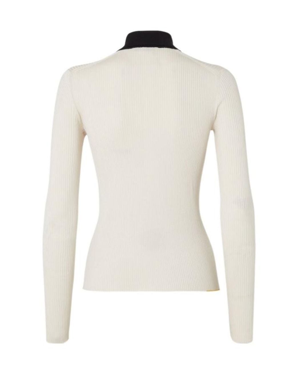 Fendi White Parchment-Colored And Silk And Cotton Polo Shirt