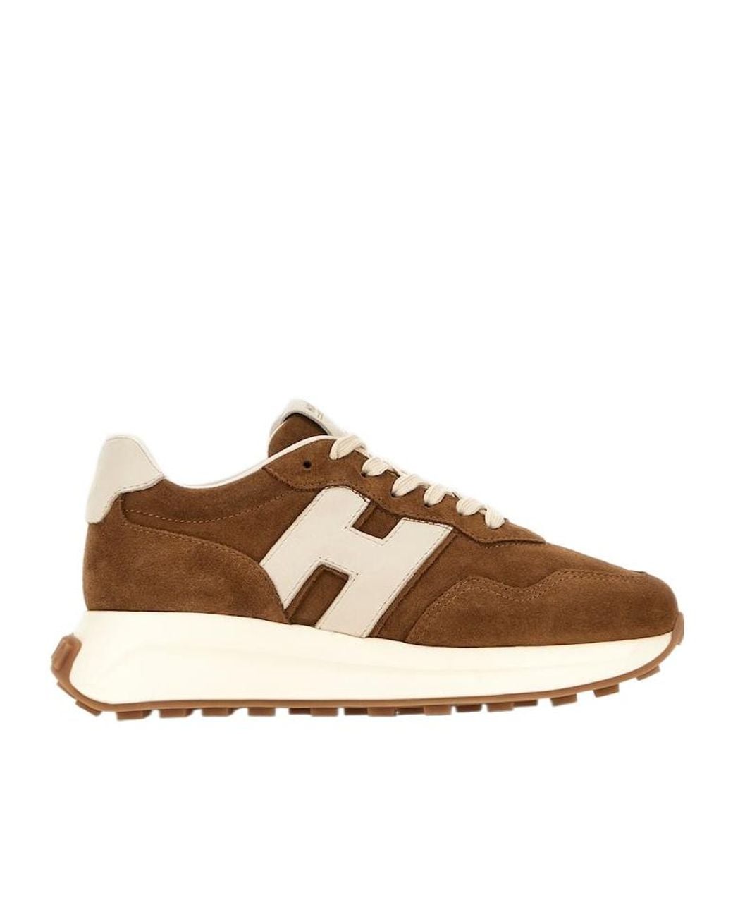 Hogan Brown H641 Lace-Up Sneakers